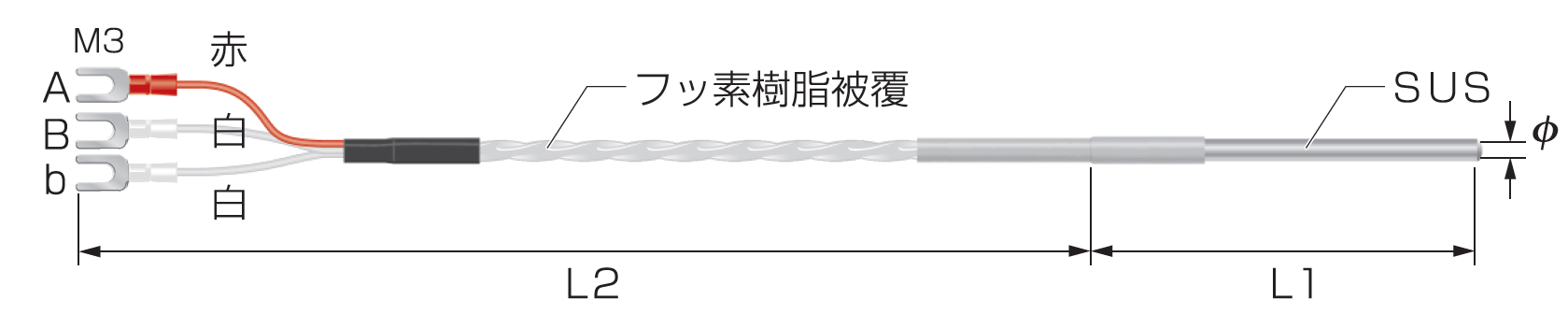 安心発送】 測温抵抗体:保護管測温抵抗体-Pt100-B級-3.2-100