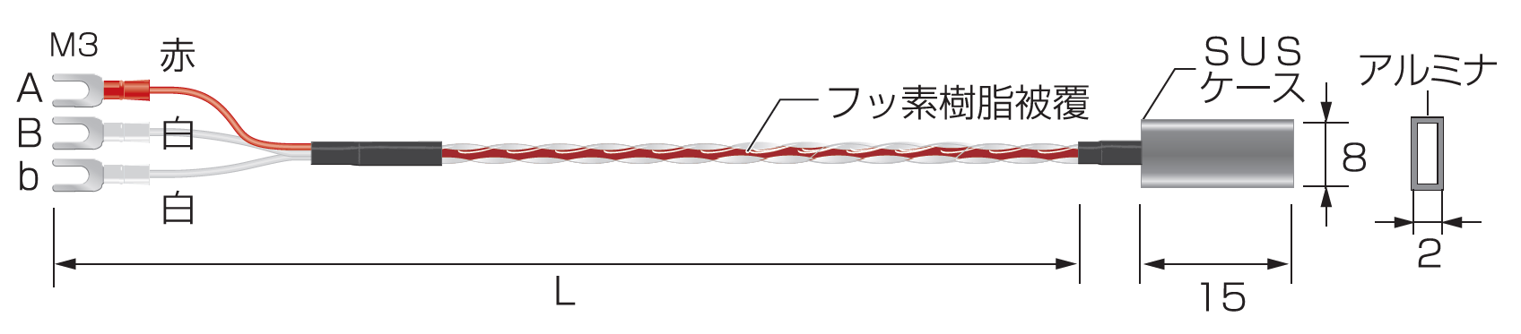 全国どこでも送料無料 その他 測温抵抗体 シース型 B級3線式 TPT-16200H 2-7958-02